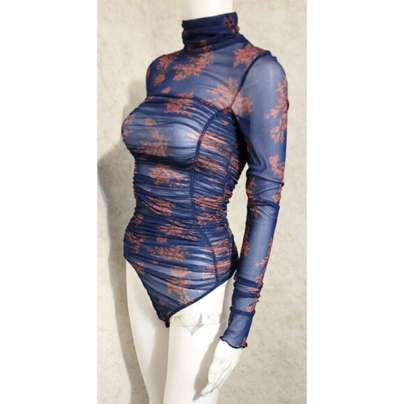 NWT - Free People Intimately Sheer Navy Body Suit - Size XS - Picture 3 of 10